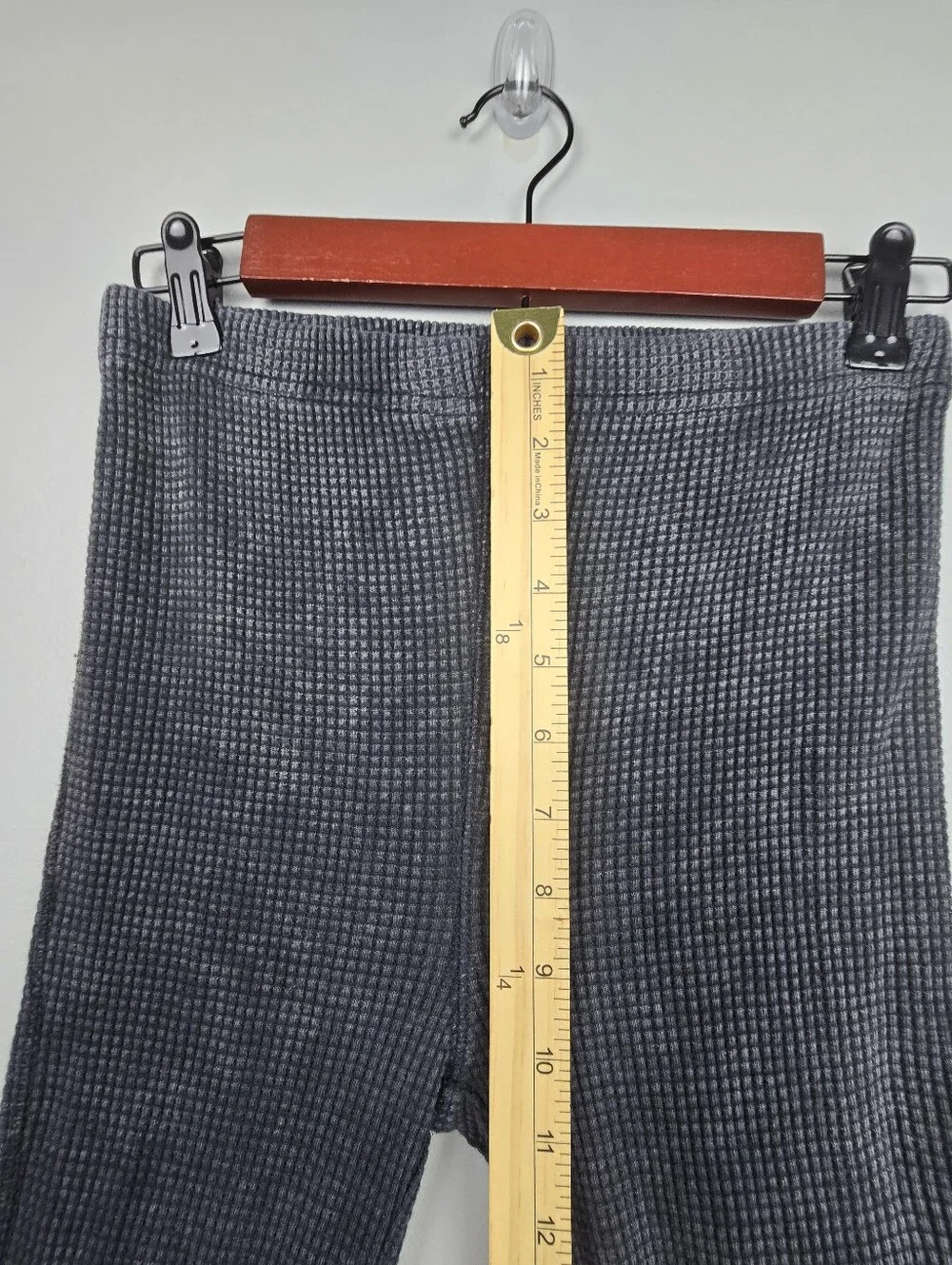 Out From Under Felicity Waffle Knit Flare Pants Dark Gray Black Womens Size S‎